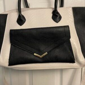 Steve Madden Navy & White Leather Handbag